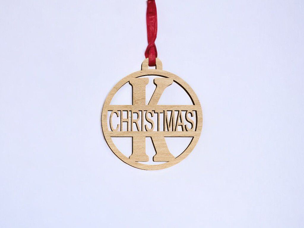 Laser Cut Personalized Letter K Bauble Vector