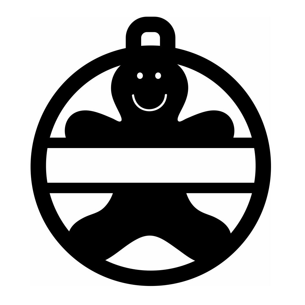 Laser Cut Personalized Gingerbread Man Bauble Vector