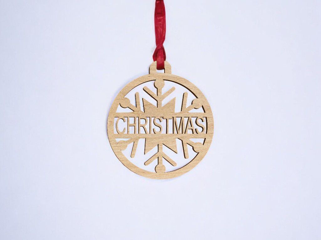 Laser Cut Personalised Snowflake Bauble Vector