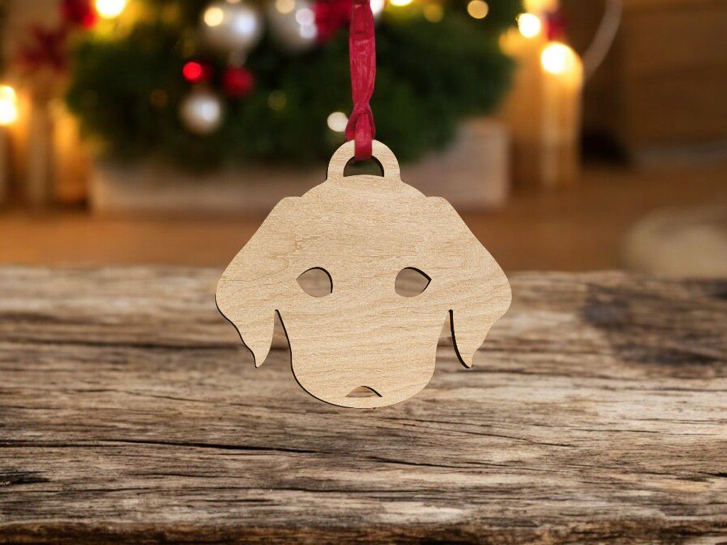 Laser Cut Puppy Dog Face Ornament Vector
