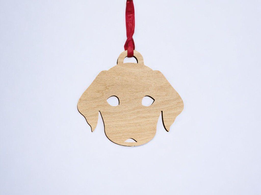 Laser Cut Puppy Dog Face Ornament Vector