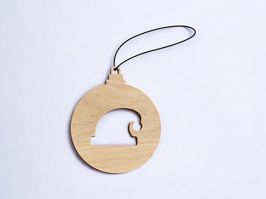 Laser Cut Elf Hat Christmas Bauble Vector