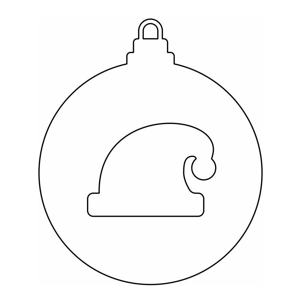 Laser Cut Elf Hat Christmas Bauble Vector