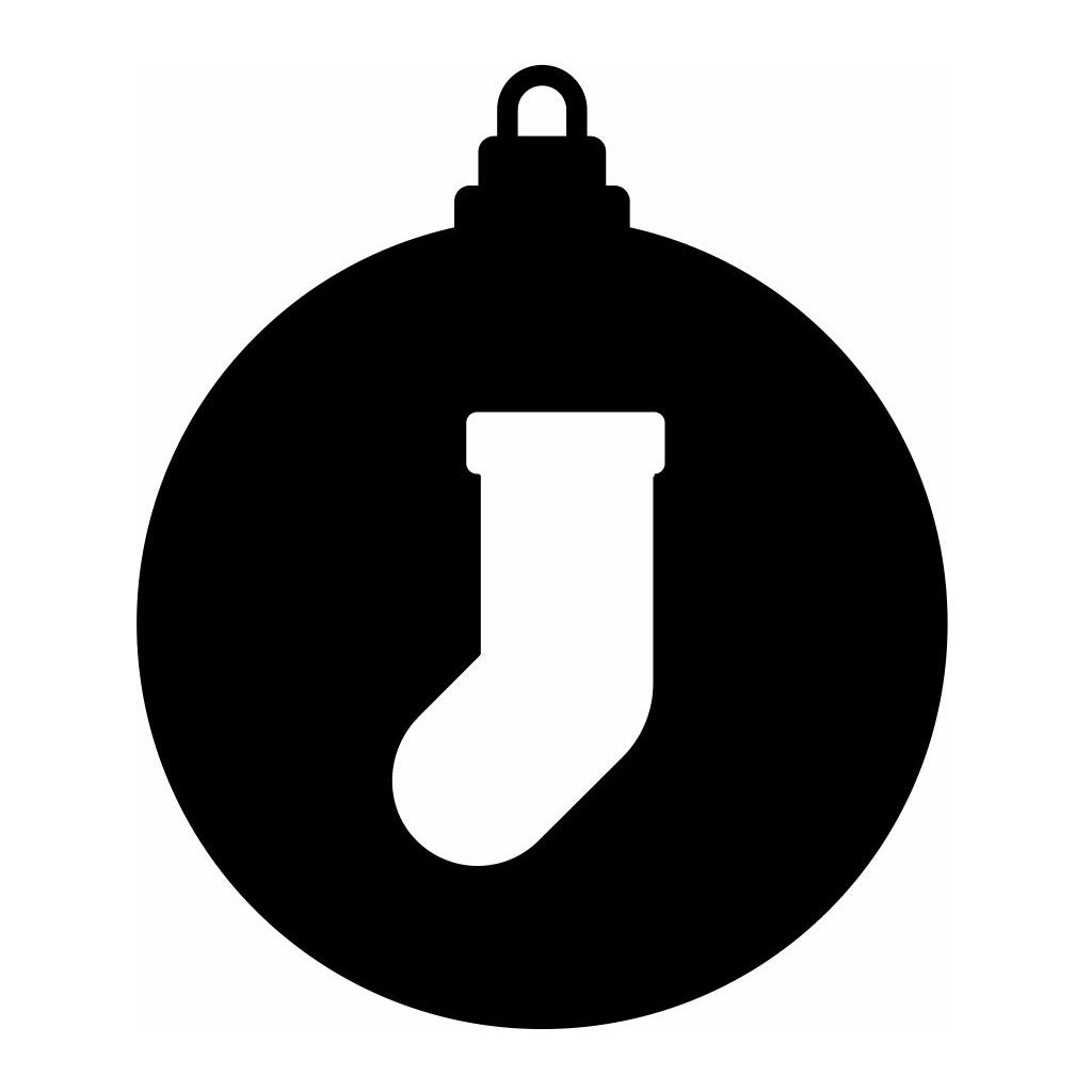 Laser Cut Christmas Stocking Bauble Vector