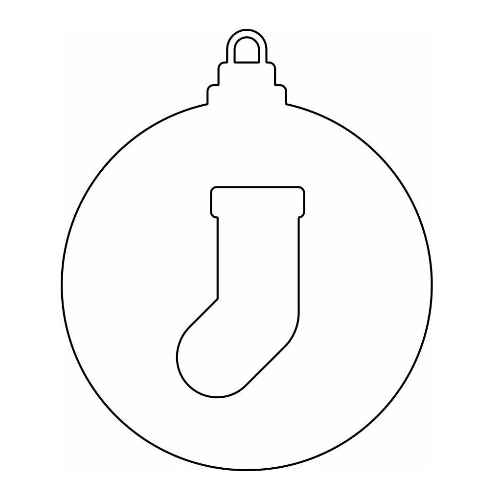 Laser Cut Christmas Stocking Bauble Vector