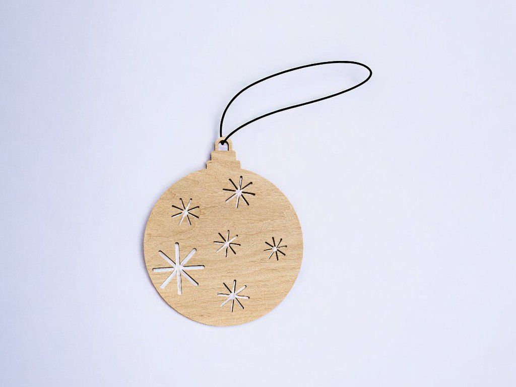 Laser Cut Holiday Christmas Ball Vector