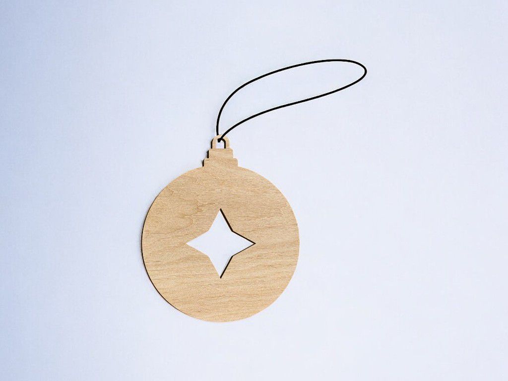 Laser Cut 4 Point Star Bauble Vector