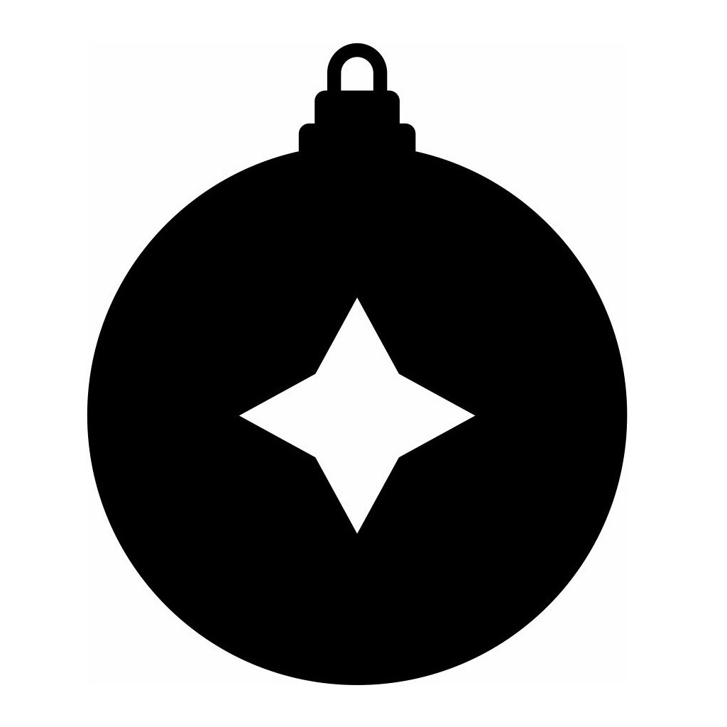 Laser Cut 4 Point Star Bauble Vector