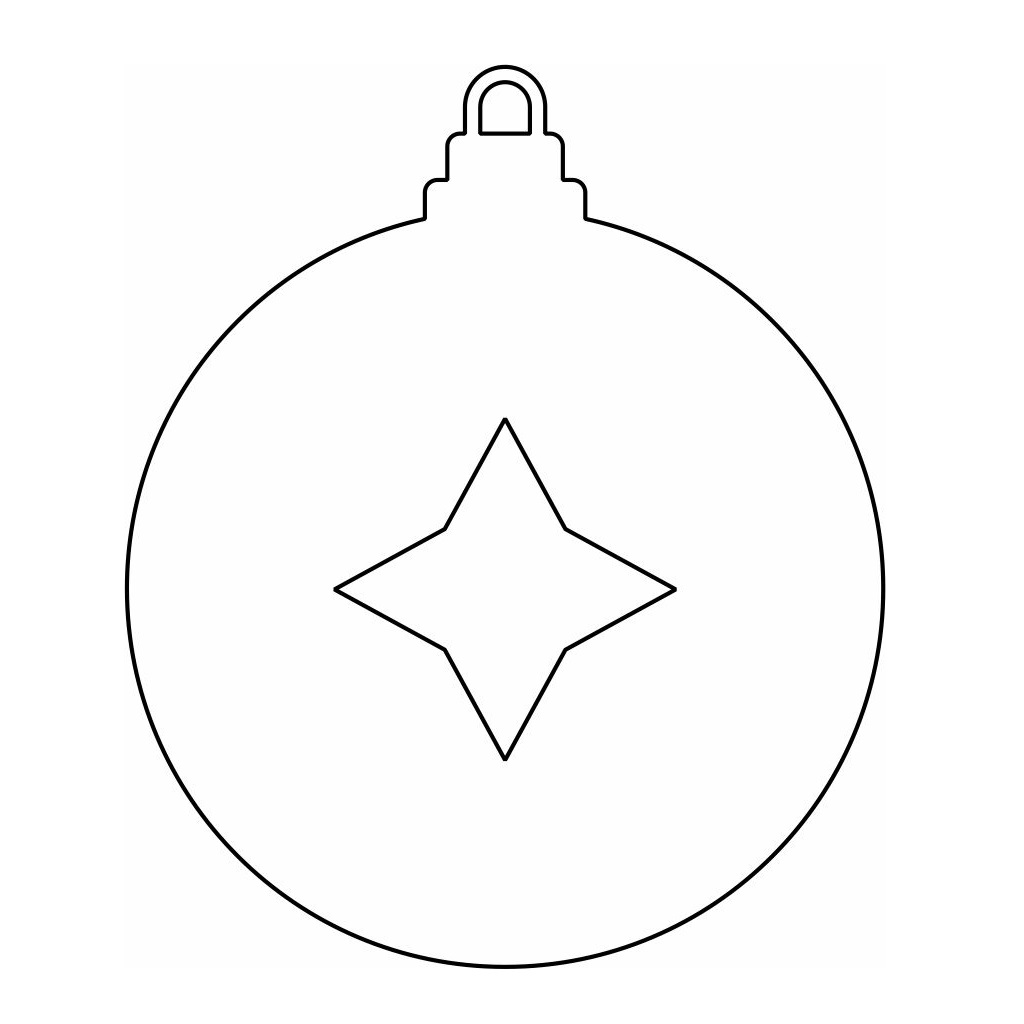 Laser Cut 4 Point Star Bauble Vector