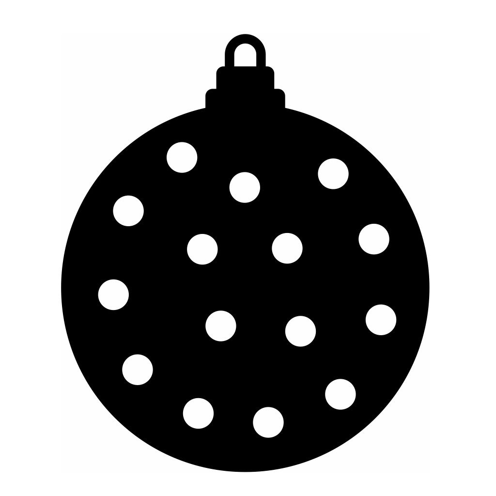 Laser Cut Christmas Bauble with Circle Pattern Vector