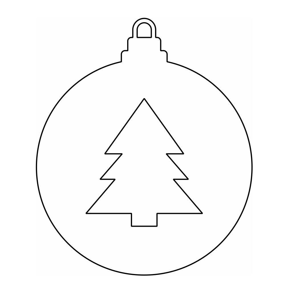 Laser Cut Christmas Tree Cutout Bauble Vector
