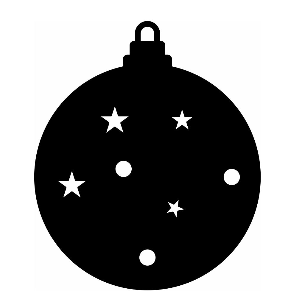 Laser Cut Christmas Ornament with Stars and Circles Vector