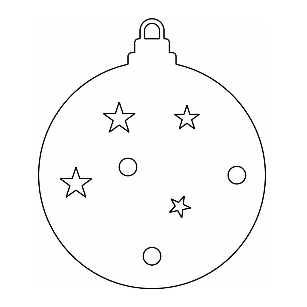 Laser Cut Christmas Ornament with Stars and Circles Vector