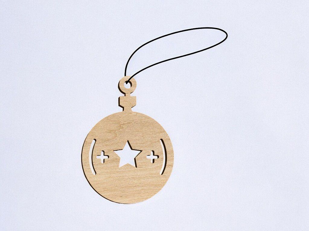 Laser Cut Christmas Ornament with Math Symbols Vector