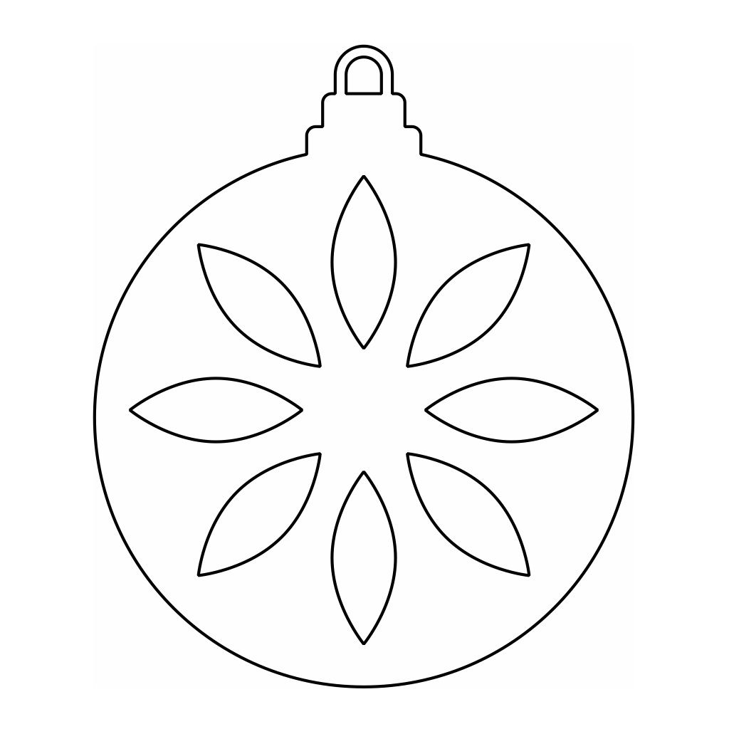 Laser Cut Floral Pattern Christmas Ball Vector