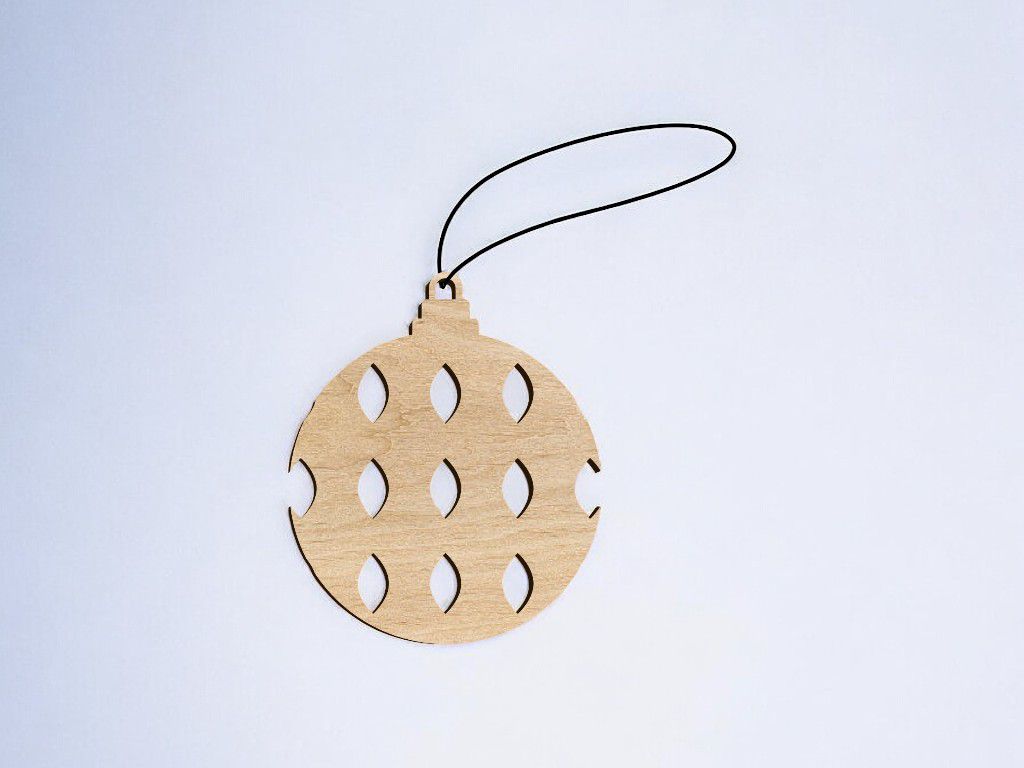 Laser Cut Christmas Ball Decoration Vector