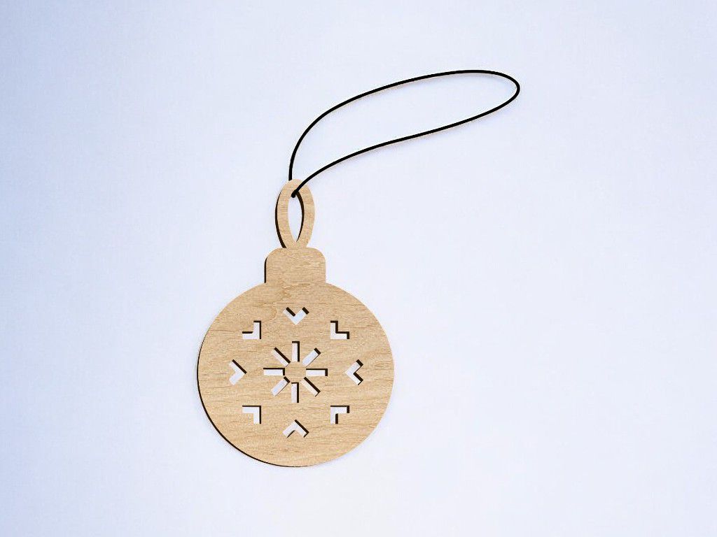 Laser Cut Holiday Bauble Christmas Ornament Vector