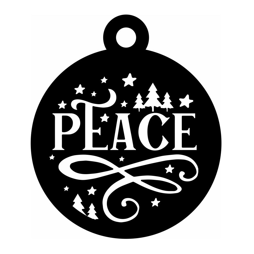 Laser Cut Peace Christmas Bauble Vector