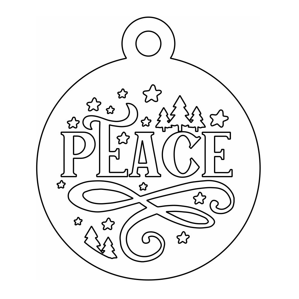 Laser Cut Peace Christmas Bauble Vector
