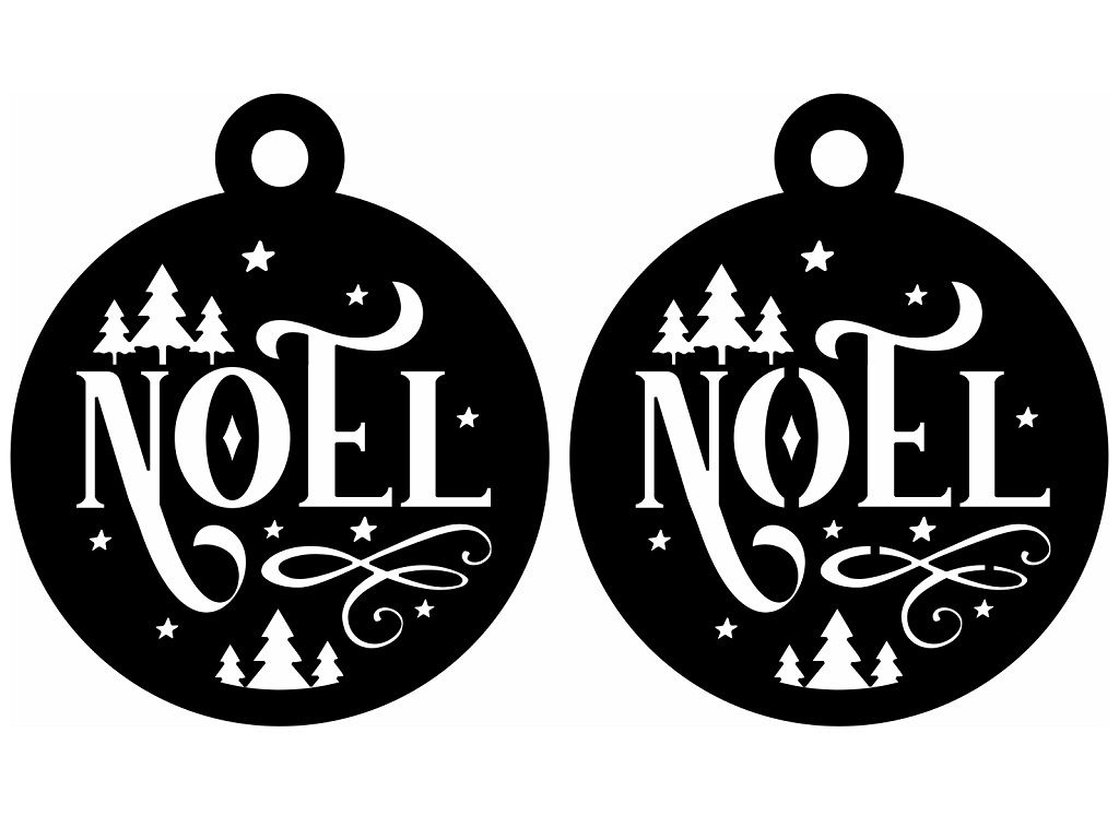 Laser Cut Noel Christmas Bauble Vector