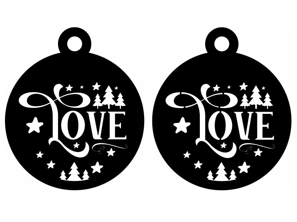 Laser Cut Love Bauble Christmas Tree Decoration Vector