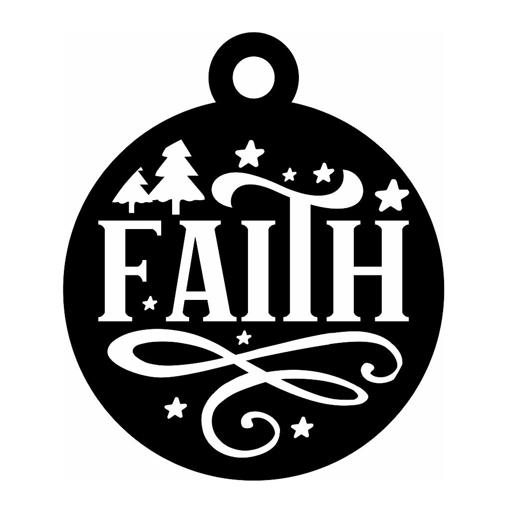 Laser Cut Faith Christmas Bauble Ornament Vector
