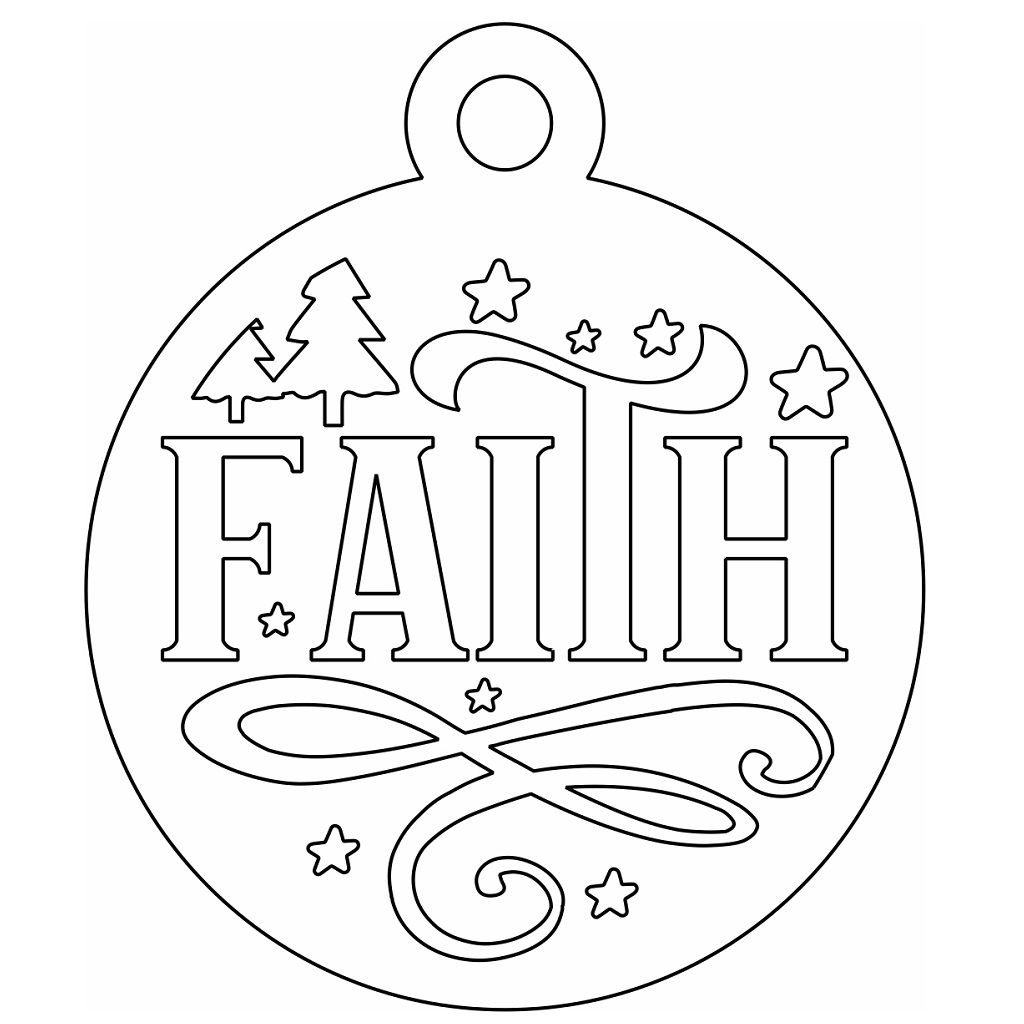 Laser Cut Faith Christmas Bauble Ornament Vector