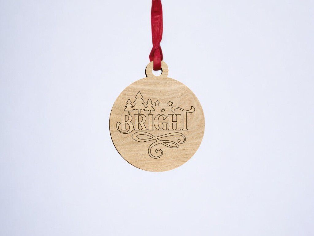 Laser Cut Bright Christmas Bauble Ornament Vector