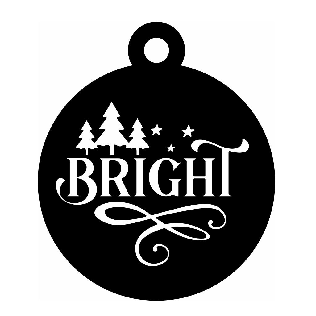 Laser Cut Bright Christmas Bauble Ornament Vector