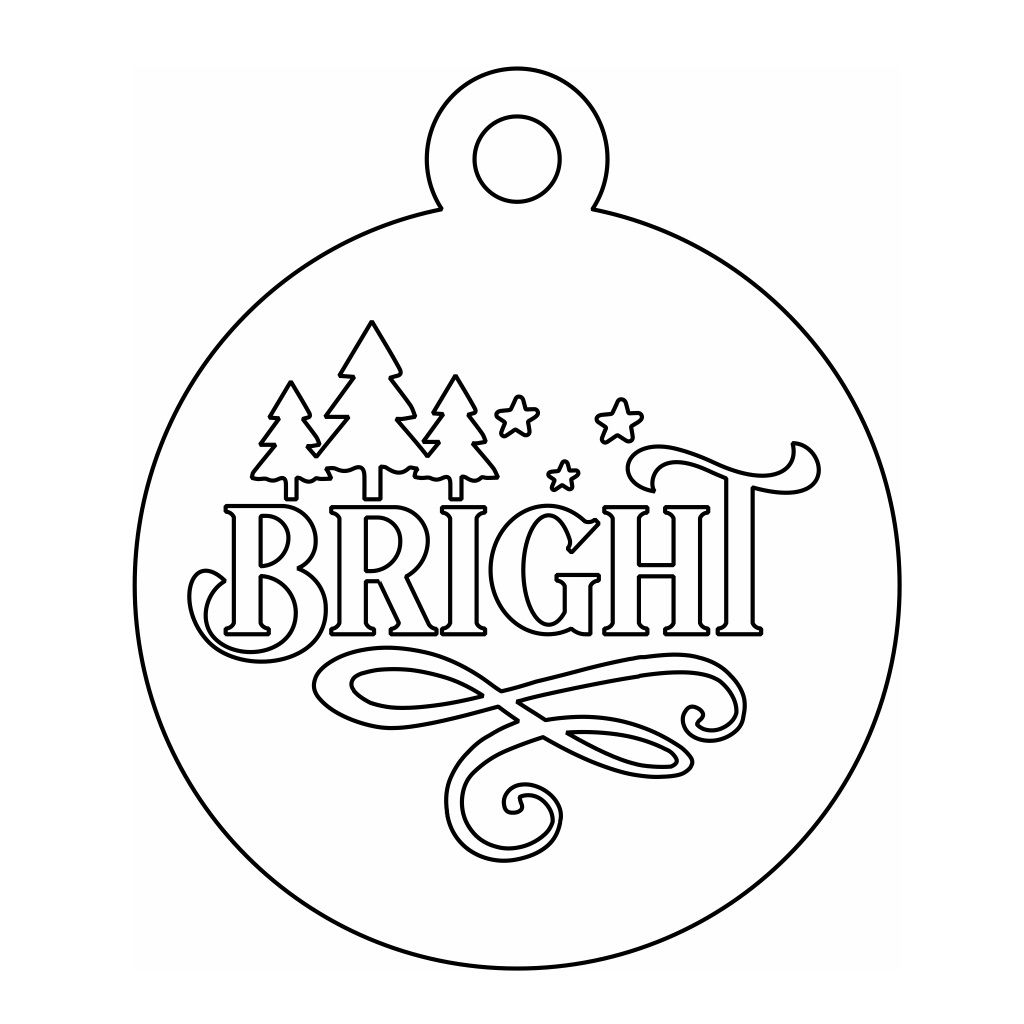 Laser Cut Bright Christmas Bauble Ornament Vector