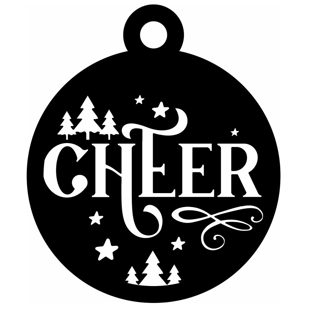Laser Cut Cheer Christmas Bauble Ornament Vector