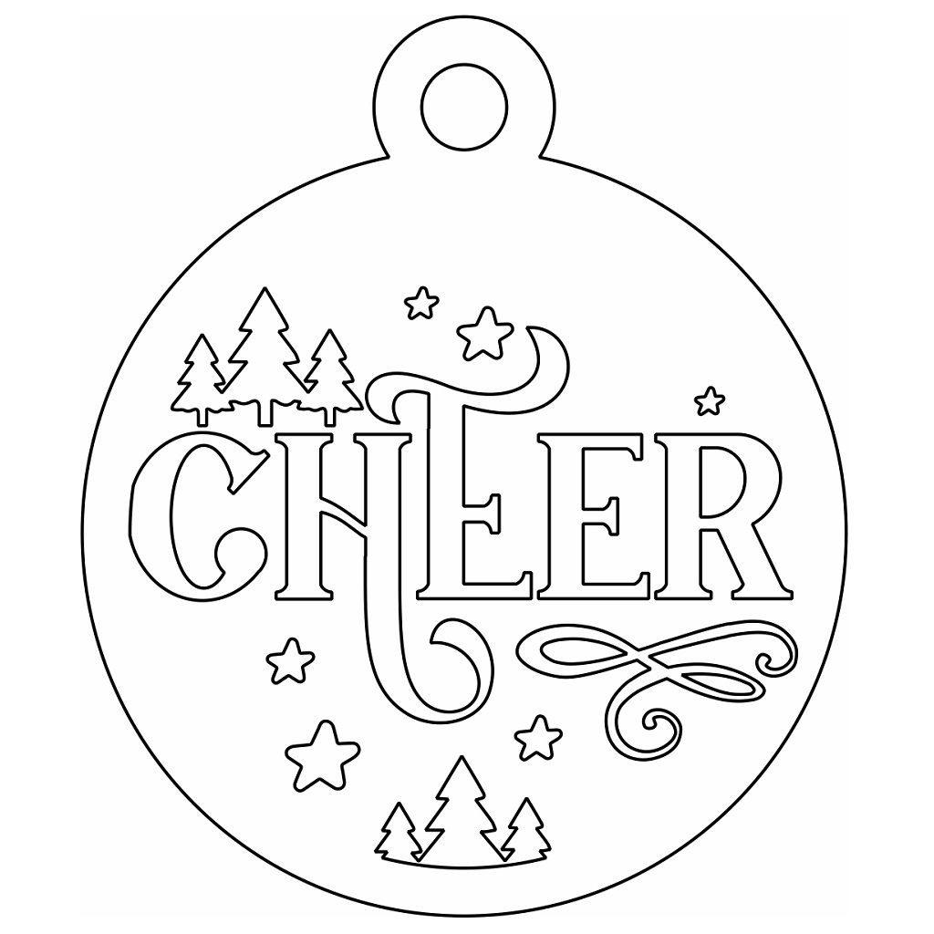 Laser Cut Cheer Christmas Bauble Ornament Vector