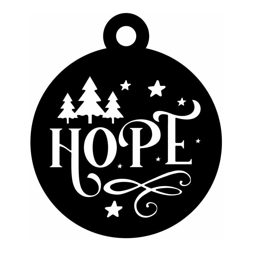 Laser Cut Hope Christmas Bauble Ornament Vector