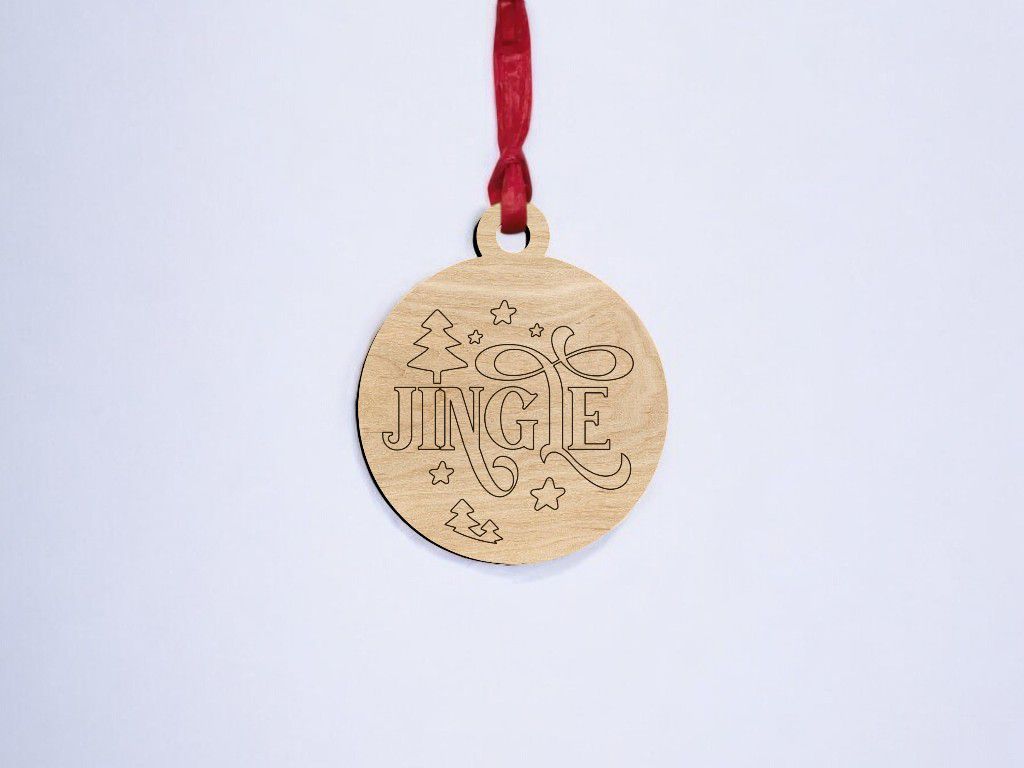 Laser Cut Jingle Christmas Bauble Ornament Vector