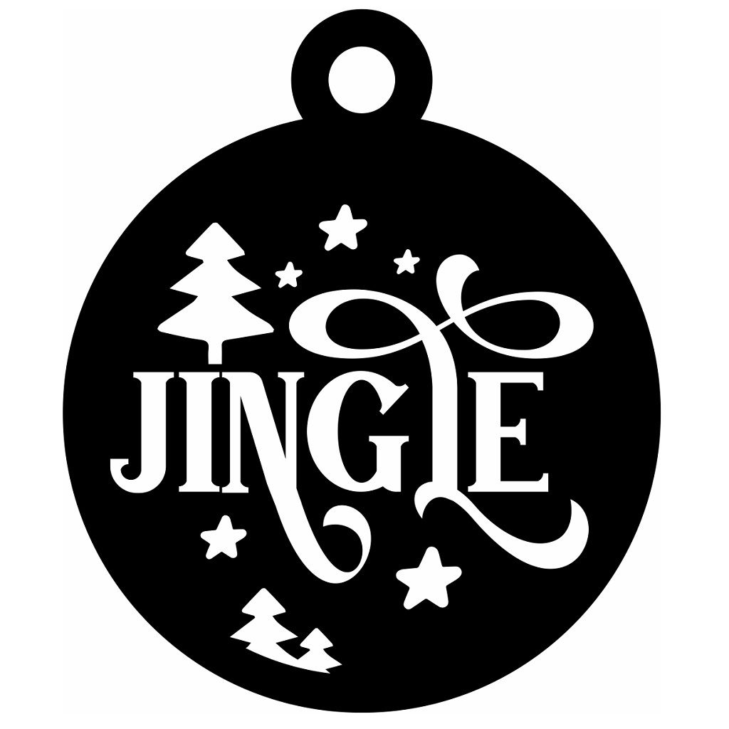 Laser Cut Jingle Christmas Bauble Ornament Vector