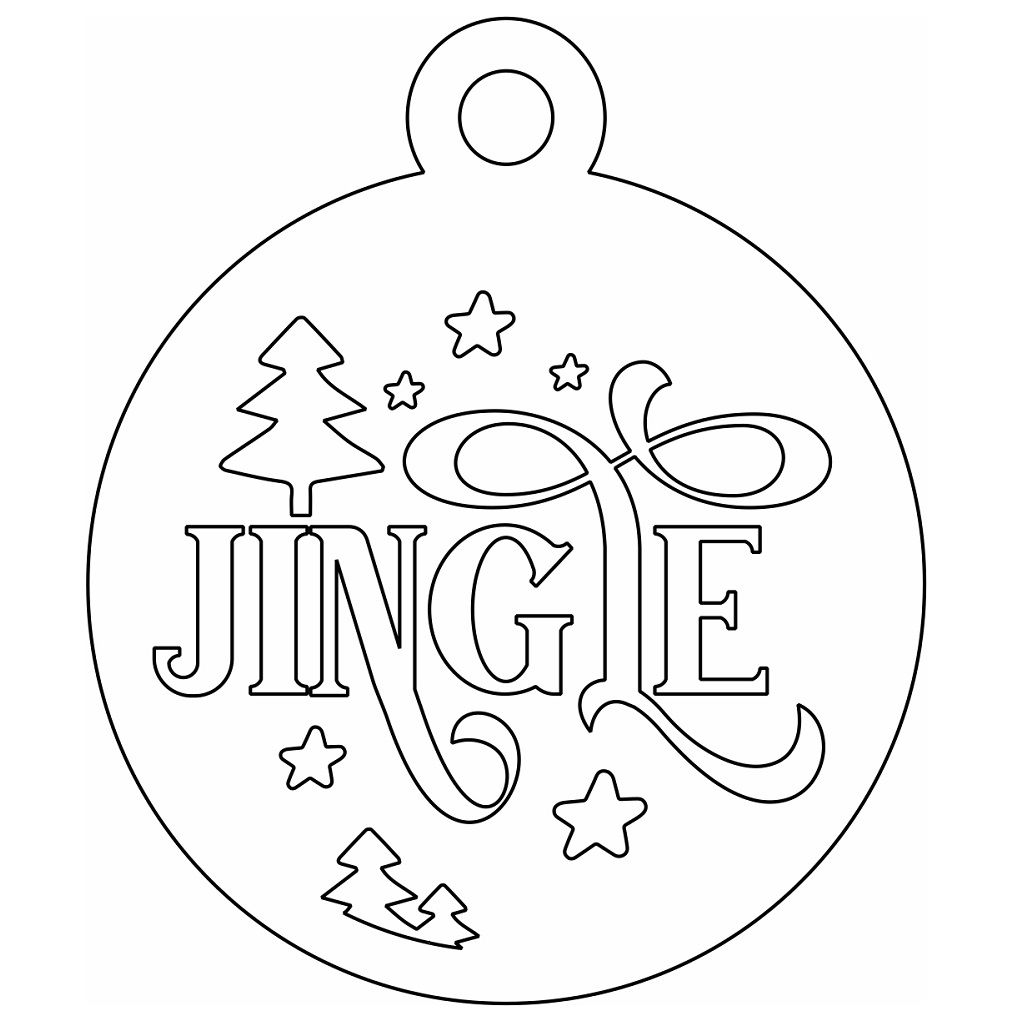 Laser Cut Jingle Christmas Bauble Ornament Vector