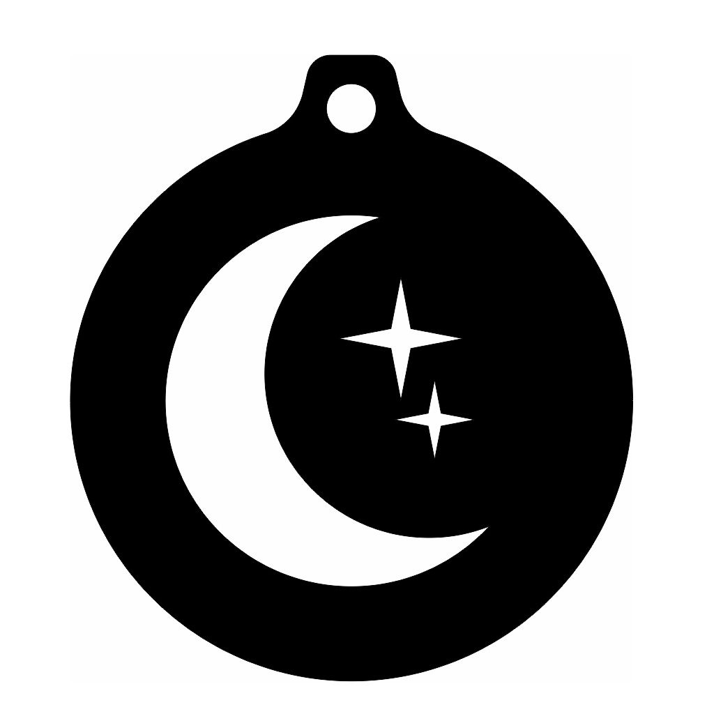 Laser Cut Moon and Stars Christmas Bauble Vector