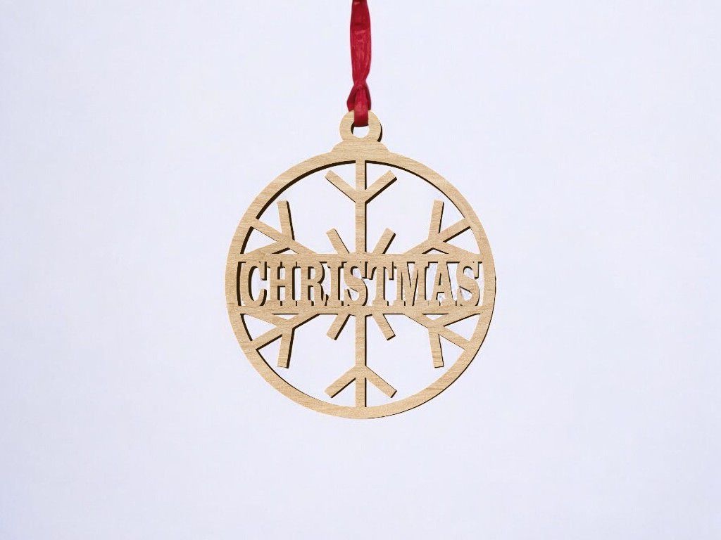 Laser Cut Personalised Snowflake Ball Vector