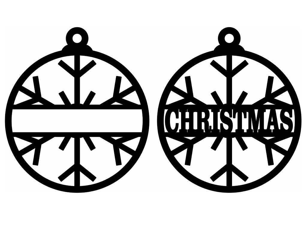 Laser Cut Personalised Snowflake Ball Vector