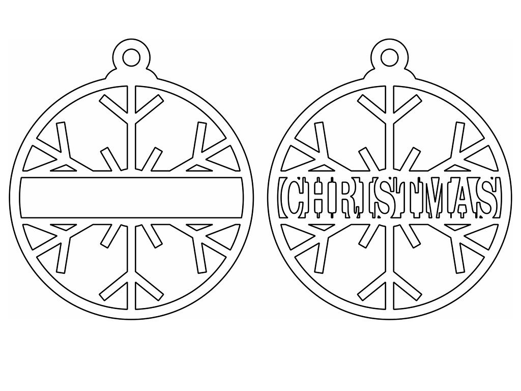 Laser Cut Personalised Snowflake Ball Vector