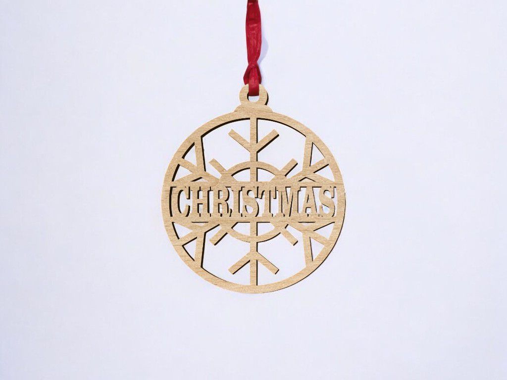 Laser Cut Custom Name Snowflake Ball Vector
