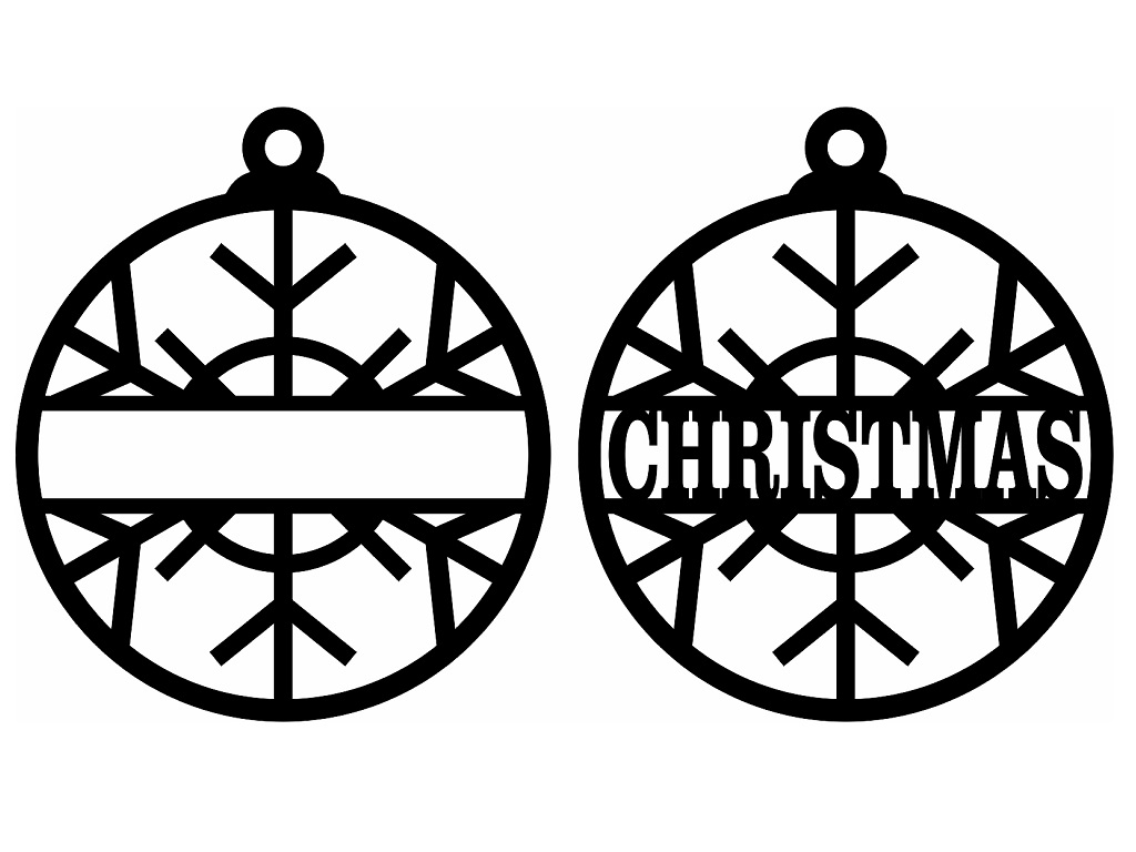 Laser Cut Custom Name Snowflake Ball Vector