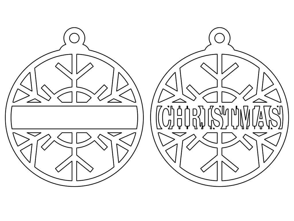 Laser Cut Custom Name Snowflake Ball Vector