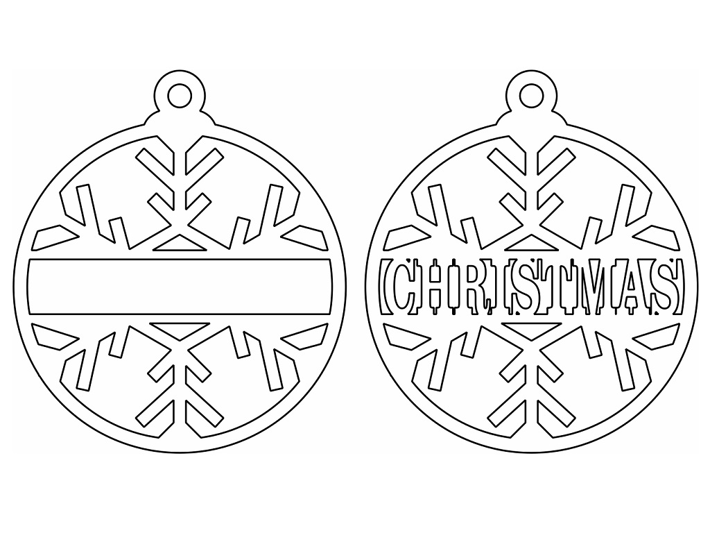 Laser Cut Personalised Christmas Snowflake Bauble Vector