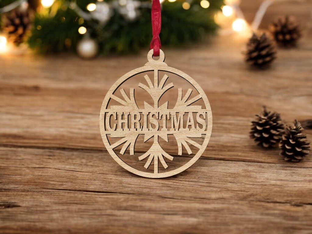 Laser Cut Personalized Snowflake Ornament Vector