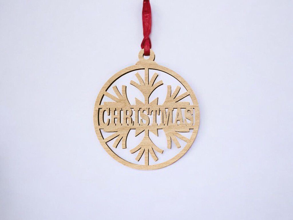 Laser Cut Personalized Snowflake Ornament Vector