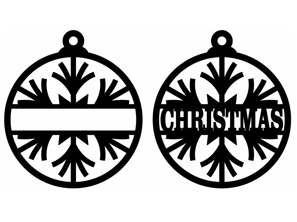 Laser Cut Personalized Snowflake Ornament Vector
