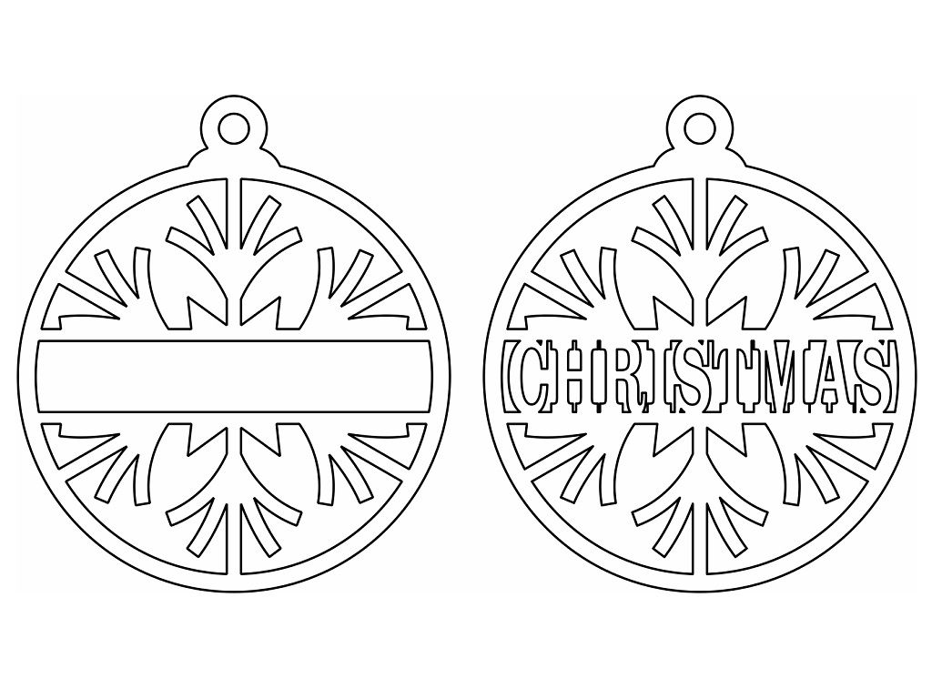 Laser Cut Personalized Snowflake Ornament Vector