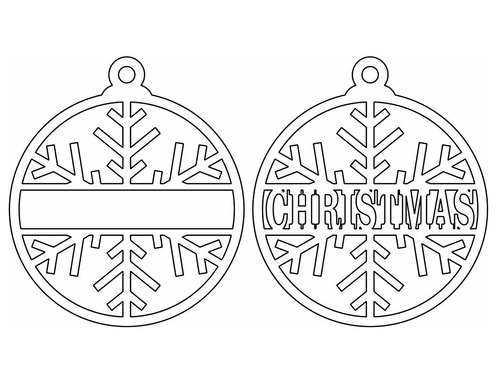 Laser Cut Personalised Snowflake Bauble Decoration Vector