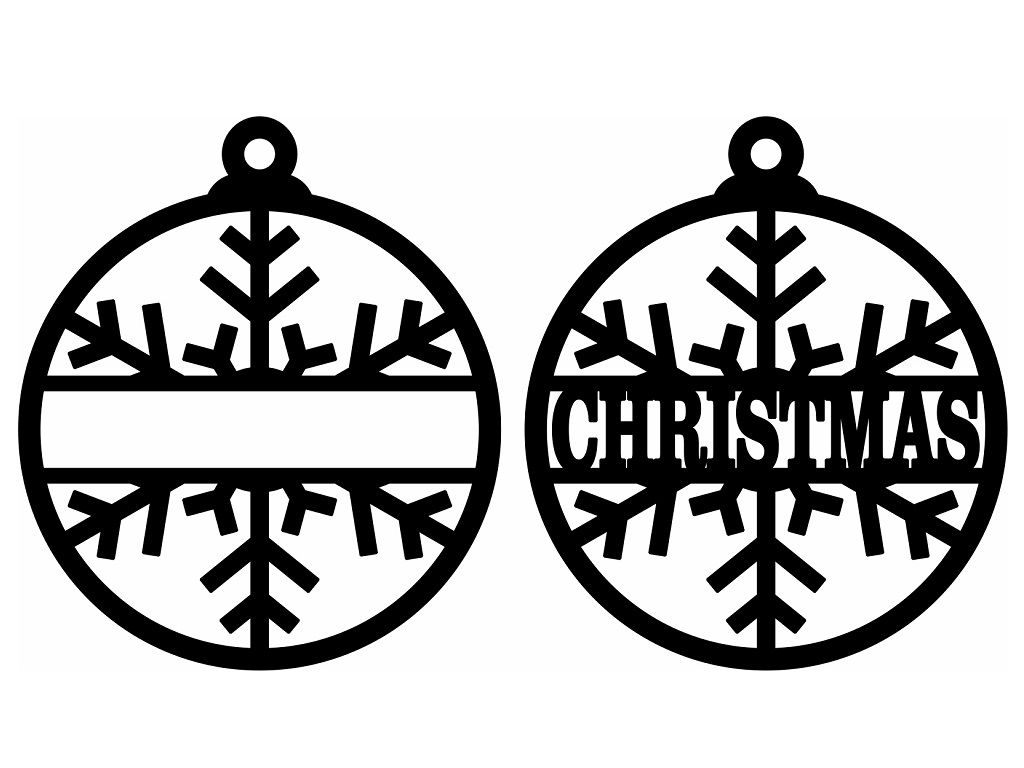 Laser Cut Personalised Snowflake Ball Ornament Vector